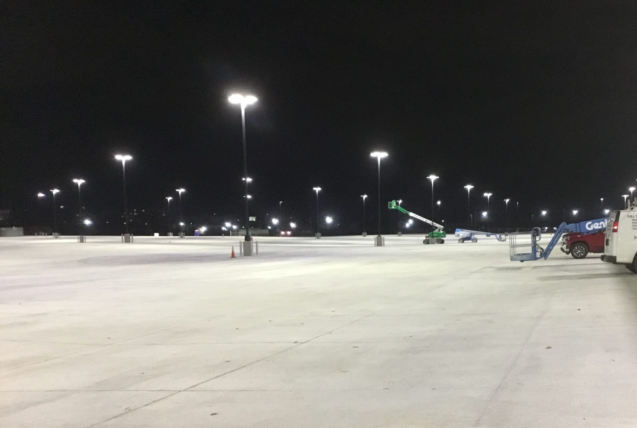 big area with lights